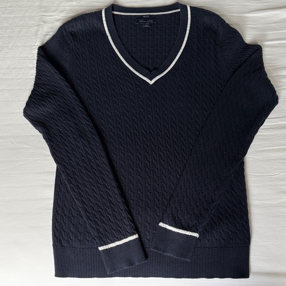 Tommy Hilfiger Sweaters - Tommy Hilfiger Women's Navy V-Neck Sweater